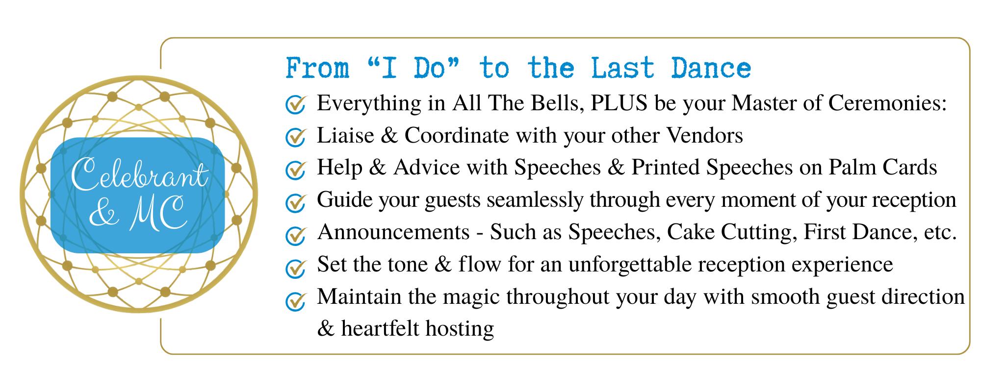 Celebrant and MC package pricing