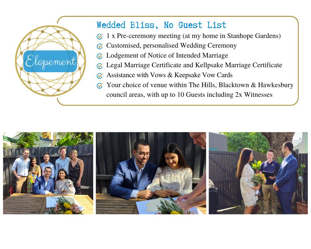 Elopement package pricing