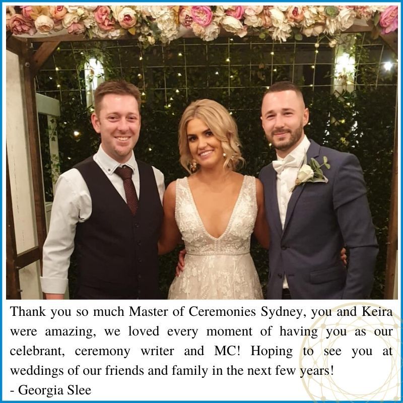 Review Master of Ceremonies Sydney, The Fiddler Rouse Hill Wedding, Marriage Celebrant, Scott Phillips